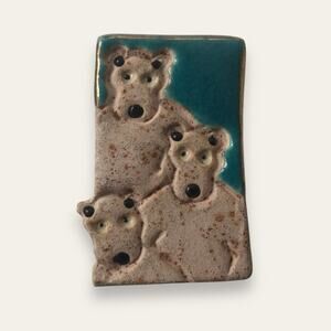 Molly Willson Perry Handmade Polar Bear Wearable Art Ceramic Brooch Pin
